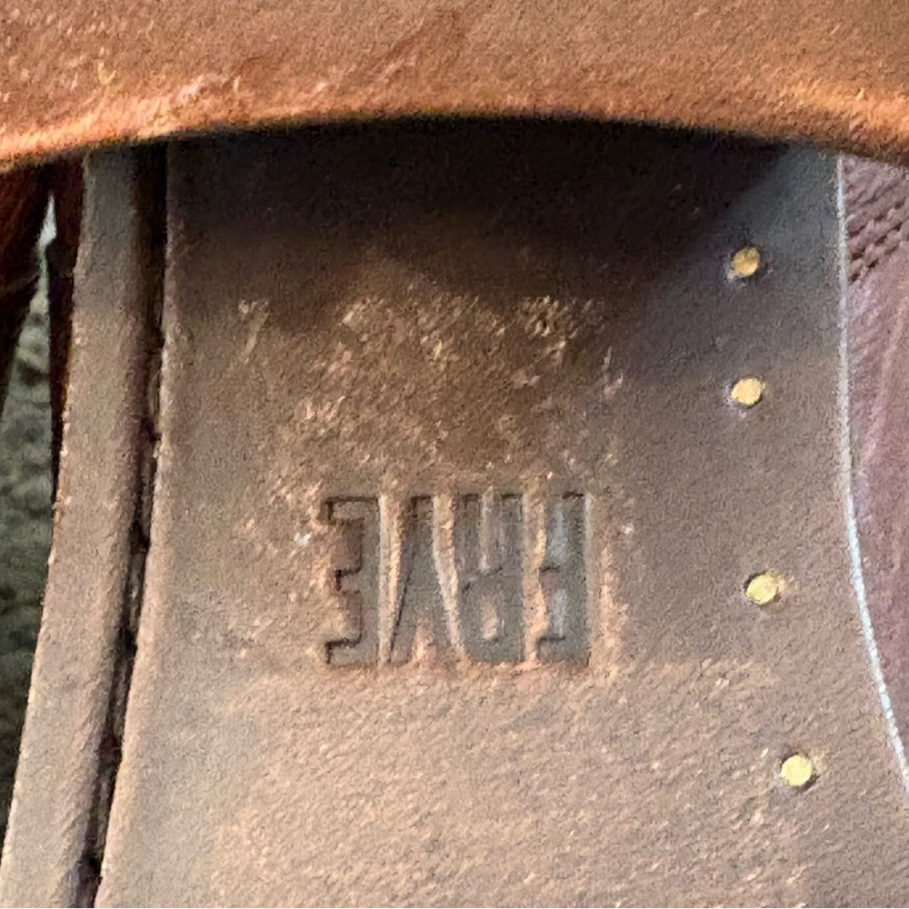 Frye Dark Brown Leather Heeled Boots Size 6B - Picture 10 of 10